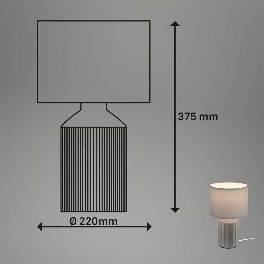 Brilo - Stolní lampa INO 1xE14/10W/230V šedá