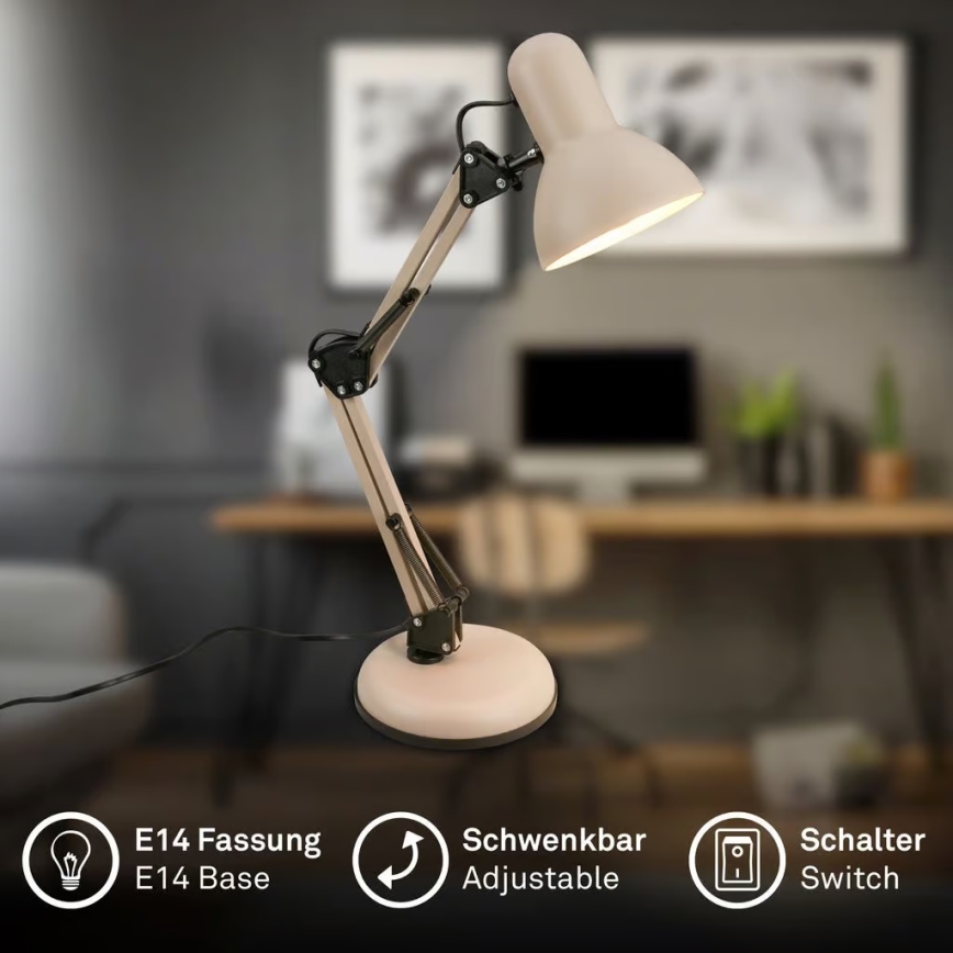 Brilo - Stolní lampa PIXA 1xE14/25W/230V béžová