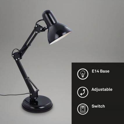 Brilo - Stolní lampa PIXA 1xE14/25W/230V černá