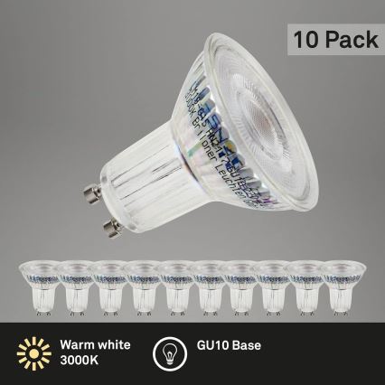 Briloner 0548-003 - SADA 10x LED Žárovka GU10/3,5W/230V 3000K