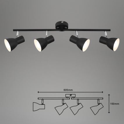 Briloner 10698890 - Bodové svítidlo 4xE14/25W/230V černá