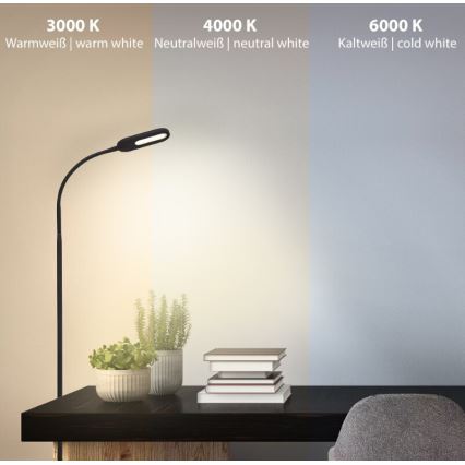 Briloner 1297-015 - LED Stmívatelná flexibilní stojací lampa LED/6,6W/230V 3000K/4000K/6000K
