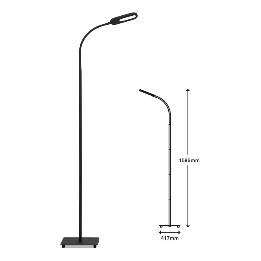 Briloner 1297-015 - LED Stmívatelná flexibilní stojací lampa LED/6,6W/230V 3000K/4000K/6000K