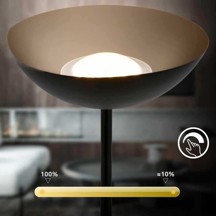 Briloner 1500015 - LED Stmívatelná stojací lampa ESTATE LED/8W/5V 4000 mAh černá