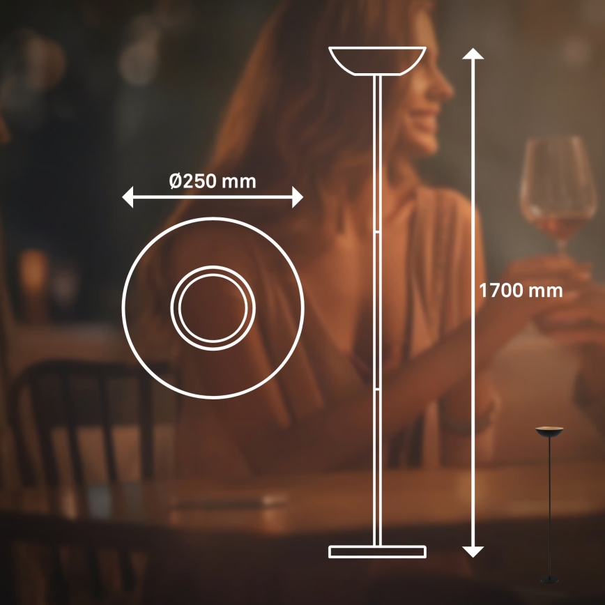 Briloner 1500015 - LED Stmívatelná stojací lampa ESTATE LED/8W/5V 4000 mAh černá