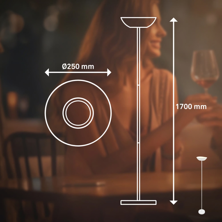 Briloner 1500016 - LED Stmívatelná stojací lampa ESTATE LED/8W/5V 4000 mAh bílá