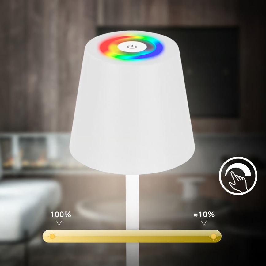 Briloner 1507016 - LED Stmívatelná stojací lampa KIKI LED/4,3W/5V IP44 2600 mAh bílá