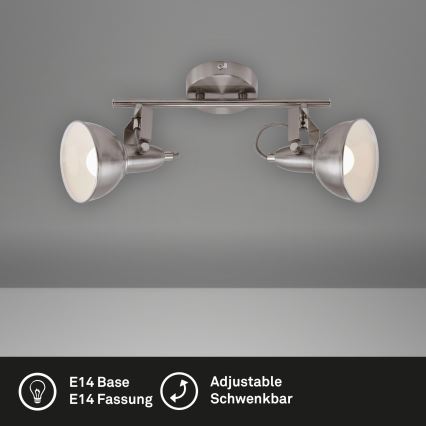 Briloner 2049-022 - Bodové svítidlo SOFT 2xE14/40W/230V matný chrom