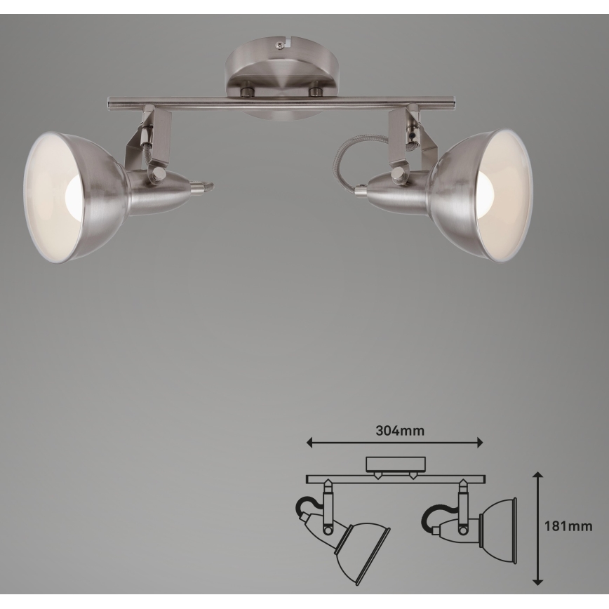 Briloner 2049-022 - Bodové svítidlo SOFT 2xE14/40W/230V matný chrom