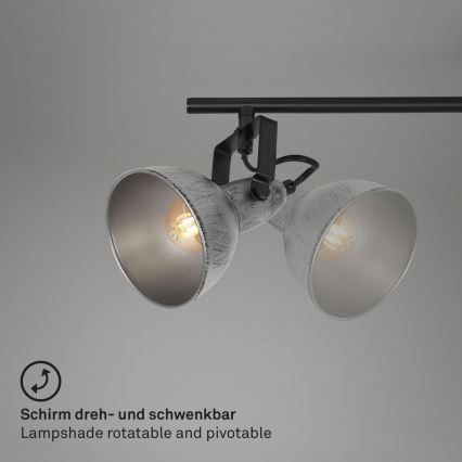 Briloner 2049-034 - Bodové svítidlo RETRO 3xE14/40W/230V šedá