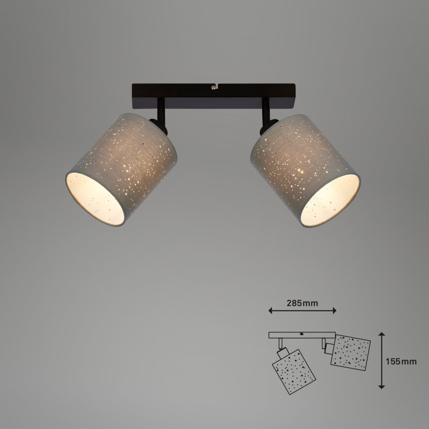 Briloner 2078-024 - Bodové svítidlo SPOTLIGHT 2xE27/25W/230V šedá/černá