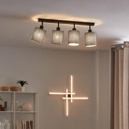 Briloner 2078-044 - Bodové svítidlo SPOTLIGHT 4xE27/25W/230V šedá/černá