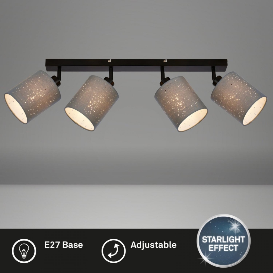 Briloner 2078-044 - Bodové svítidlo SPOTLIGHT 4xE27/25W/230V šedá/černá