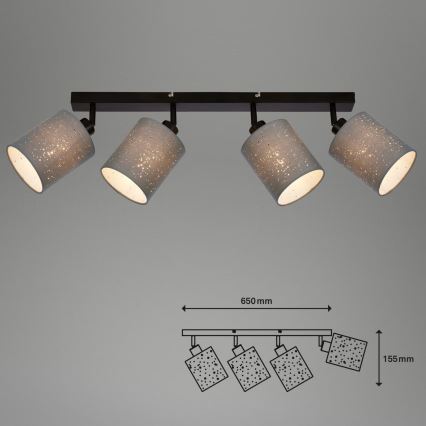 Briloner 2078-044 - Bodové svítidlo SPOTLIGHT 4xE27/25W/230V šedá/černá