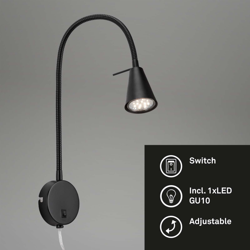 Briloner 2082-015 - LED Nástěnná lampa COMFORT LIGHT 1xGU10/5W/230V černá