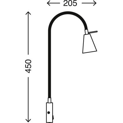 Briloner 2082-015 - LED Nástěnná lampa COMFORT LIGHT 1xGU10/5W/230V černá