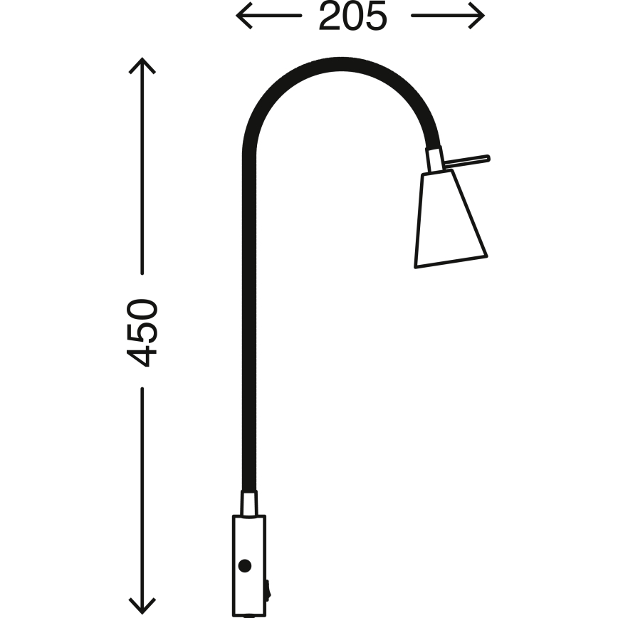 Briloner 2082-015 - LED Nástěnná lampa COMFORT LIGHT 1xGU10/5W/230V černá