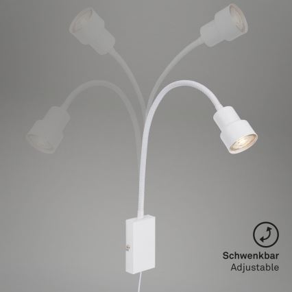 Briloner 2085-016 - LED Dotyková nástěnná lampa TUSI 1xGU10/5W/230V bílá