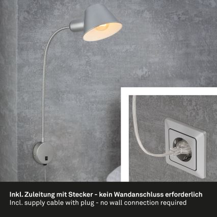 Briloner 2089-014 - Nástěnná lampa 1xE27/10W/230V matný chrom