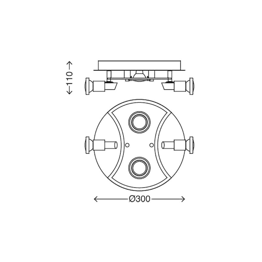 Briloner 2159-048LM - LED Bodové svítidlo SPLASH 4xGU10/3W/230V