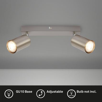 Briloner 2172-022 - Bodové svítidlo SPOT 2xGU10/9W/230V matný chrom