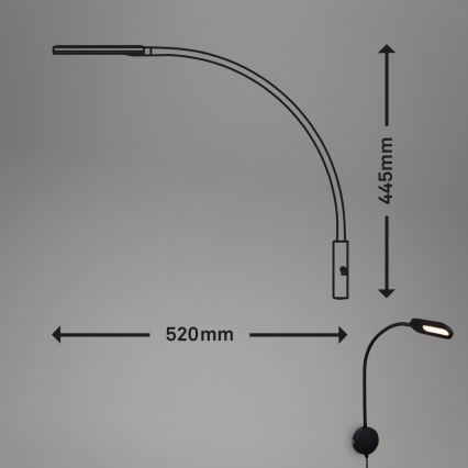 Briloner 2177015 - LED Stmívatelná flexibilní nástěnná lampa LED/6W/230V černá