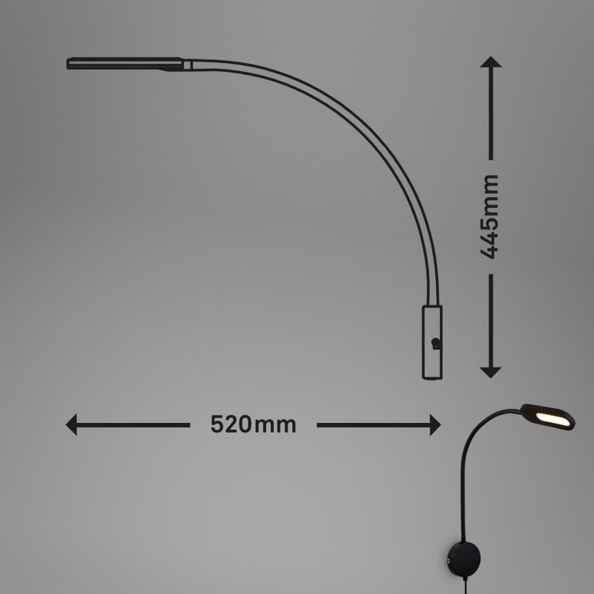 Briloner 2177015 - LED Stmívatelná flexibilní nástěnná lampa LED/6W/230V černá