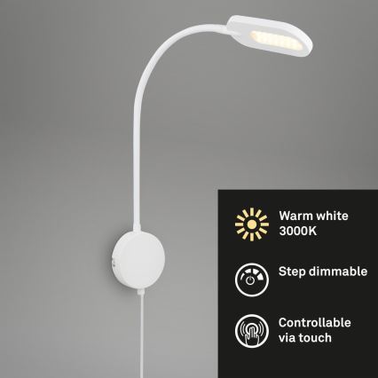Briloner 2177016 - LED Stmívatelná flexibilní nástěnná lampa LED/6W/230V bílá