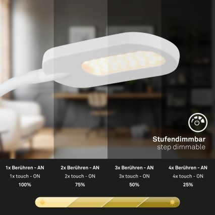 Briloner 2177016 - LED Stmívatelná flexibilní nástěnná lampa LED/6W/230V bílá