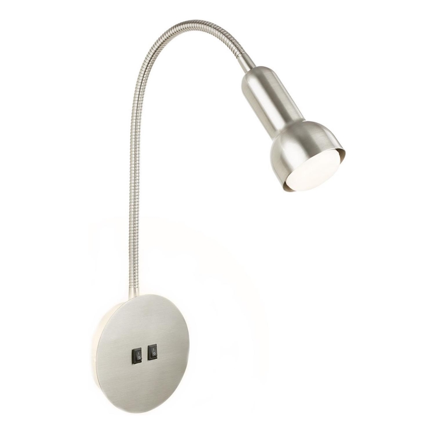 Briloner 2178012 - LED Nástěnná flexibilní lampa 1xE14/10W/230V + LED/3W matný chrom