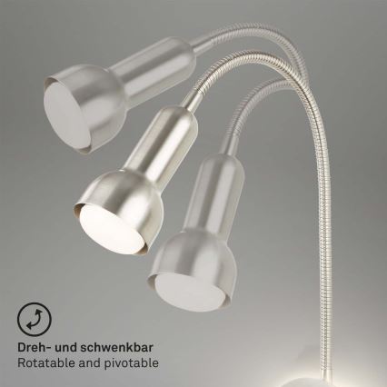Briloner 2178012 - LED Nástěnná flexibilní lampa 1xE14/10W/230V + LED/3W matný chrom