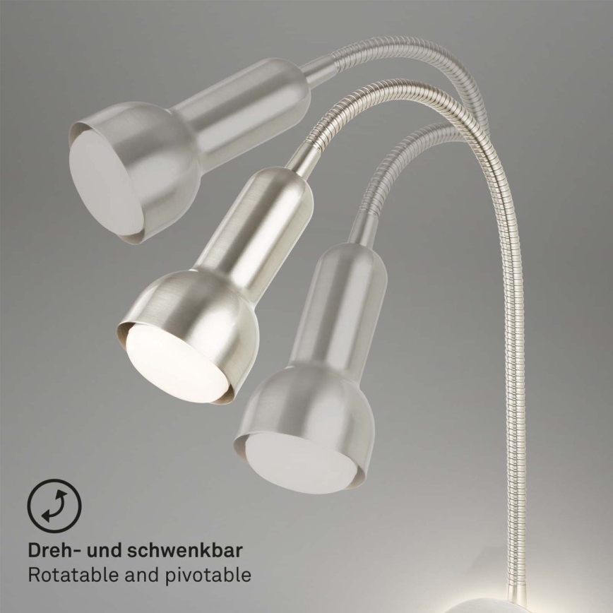 Briloner 2178012 - LED Nástěnná flexibilní lampa 1xE14/10W/230V + LED/3W matný chrom