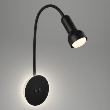 Briloner 2178015 - LED Nástěnná flexibilní lampa 1xE14/10W/230V + LED/3W černá