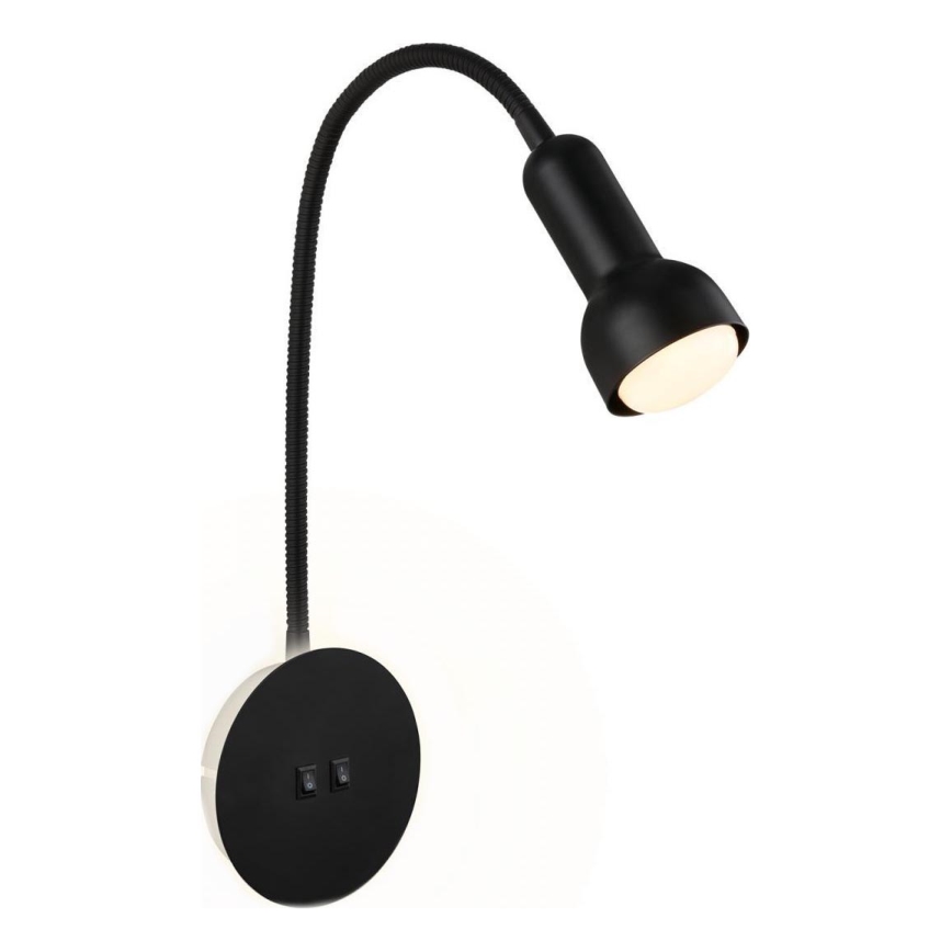 Briloner 2178015 - LED Nástěnná flexibilní lampa 1xE14/10W/230V + LED/3W černá