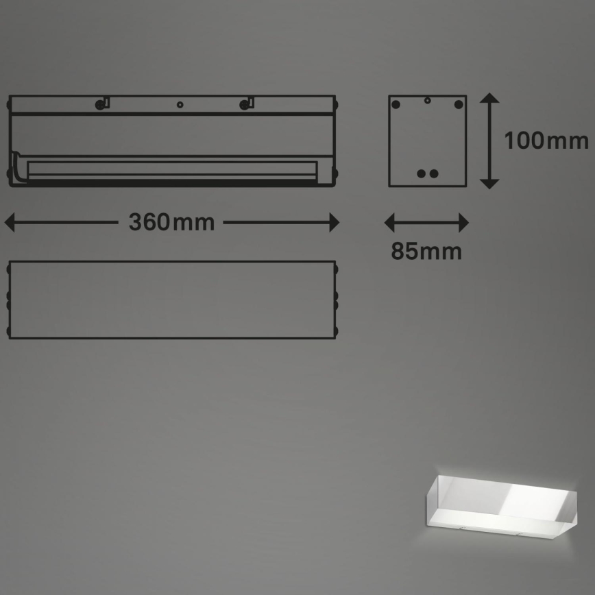 Briloner 2204-018 - LED Venkovní nástěnné svítidlo LED/8W/230V IP44 lesklý chrom
