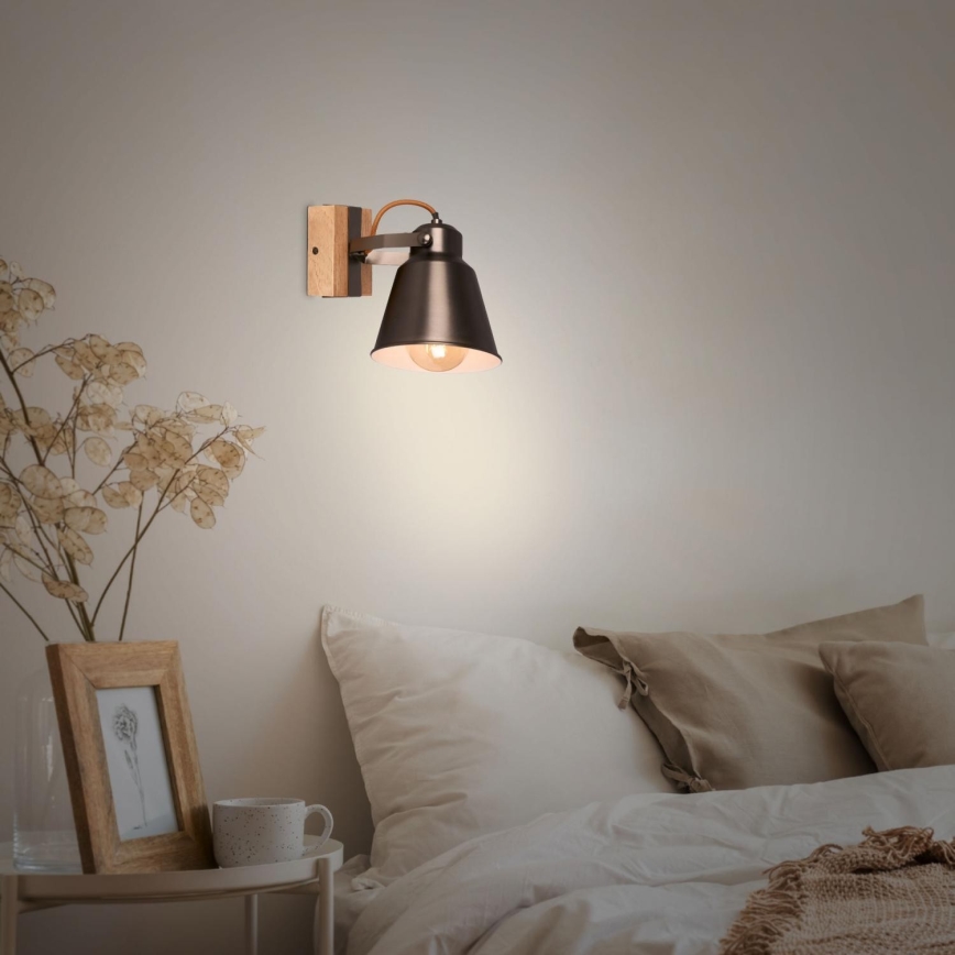 Briloner 2406-014 - Nástěnné bodové svítidlo RETRO 1xE27/40W/230V hnědá