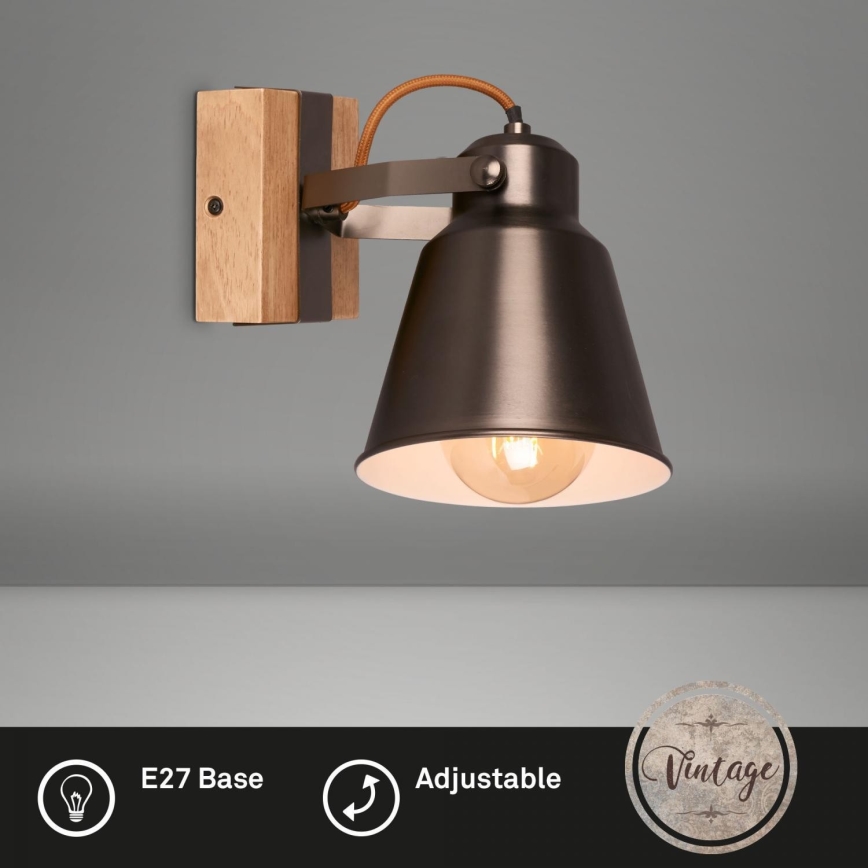 Briloner 2406-014 - Nástěnné bodové svítidlo RETRO 1xE27/40W/230V hnědá