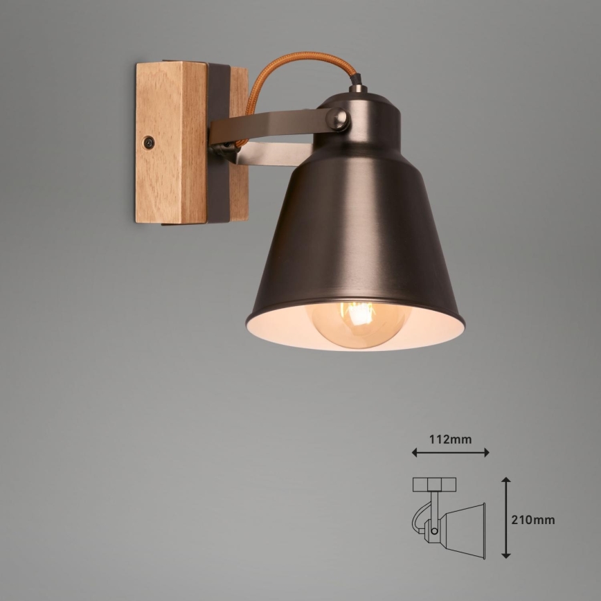 Briloner 2406-014 - Nástěnné bodové svítidlo RETRO 1xE27/40W/230V hnědá
