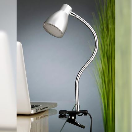 Briloner 2615-014P - LED Lampa s klipem GRIP LED/2,5W/230V stříbrná