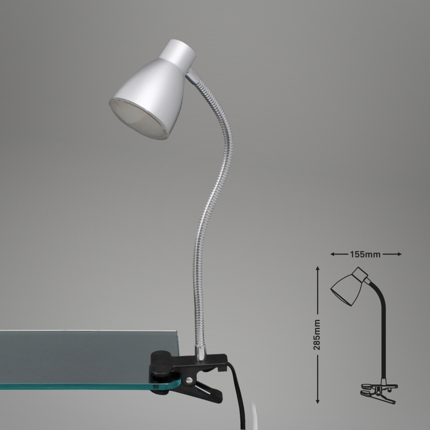 Briloner 2615-014P - LED Lampa s klipem GRIP LED/2,5W/230V stříbrná