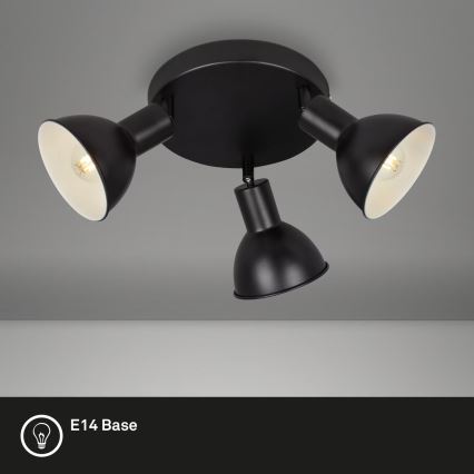 Briloner 2674-035 - Bodové svítidlo RETRO 3xE14/25W/230V černá