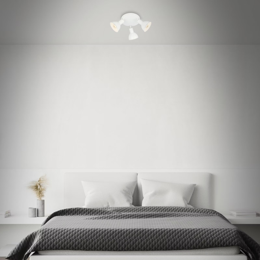 Briloner 2674-036 - Bodové svítidlo RETRO 3xE14/25W/230V bílá