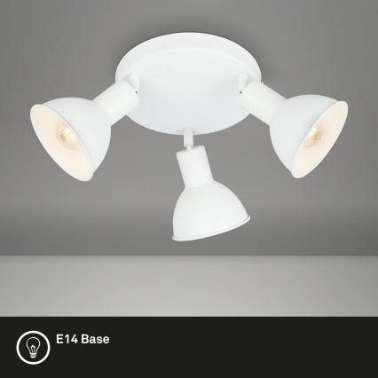 Briloner 2674-036 - Bodové svítidlo RETRO 3xE14/25W/230V bílá