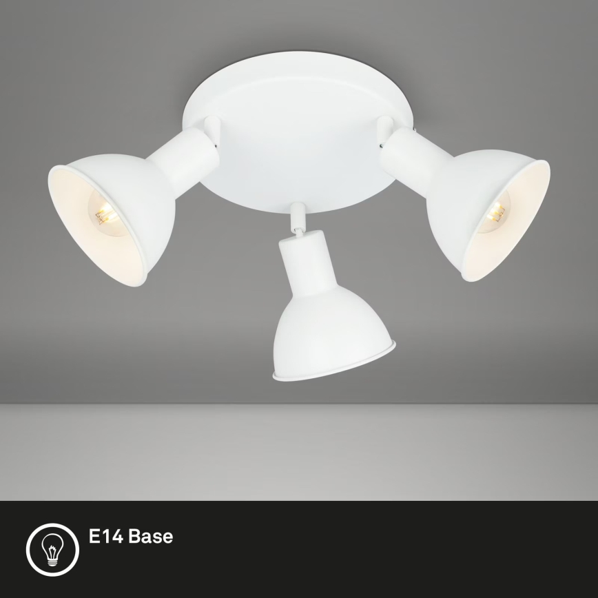 Briloner 2674-036 - Bodové svítidlo RETRO 3xE14/25W/230V bílá
