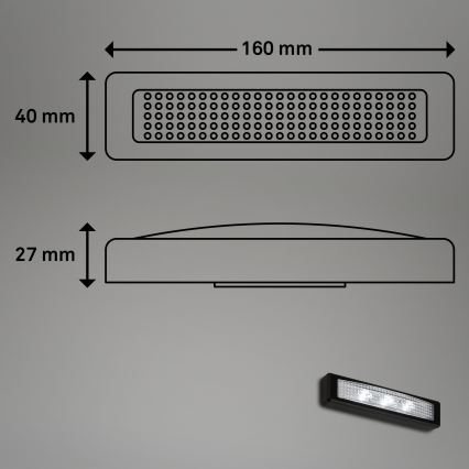 Briloner 2689-035 - LED Dotykové orientační svítidlo LERO LED/0,18W/3xAAA černá
