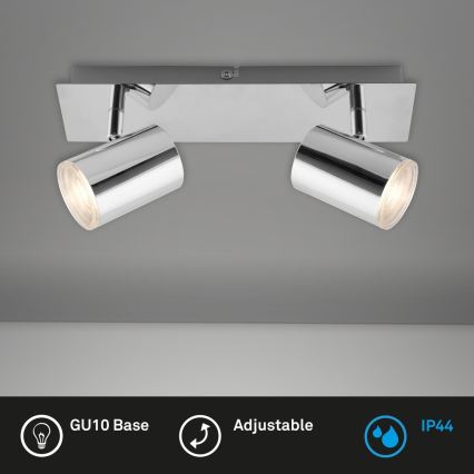 Briloner 2731-028 - Koupelnové bodové svítidlo BANYO 2xGU10/5W/230V IP44 lesklý chrom