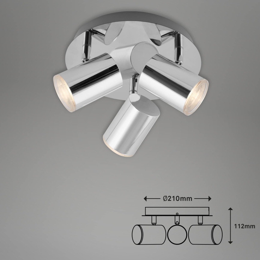 Briloner 2731-038 - Bodové svítidlo CUP 3xGU10/5W/230V lesklý chrom