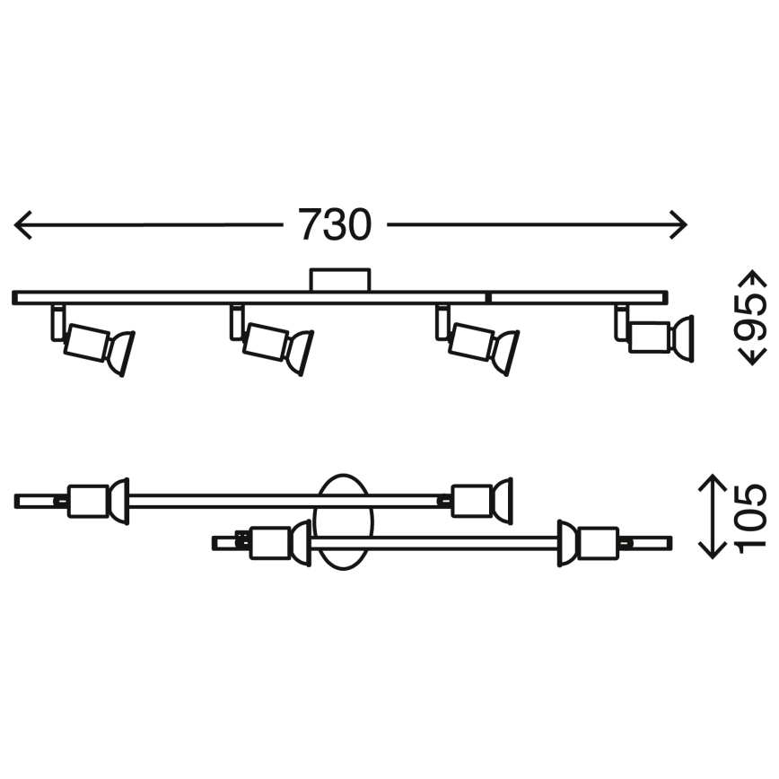 Briloner 2767-042 - LED Bodové svítidlo SIMPLE 4xGU10/3W/230V