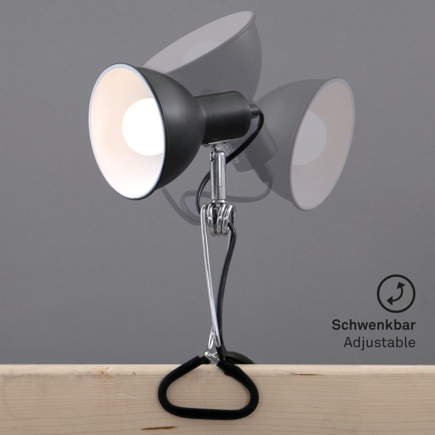 Briloner 2790-015 - Lampa s klipem FIX 1xE14/8W/230V černá/lesklý chrom