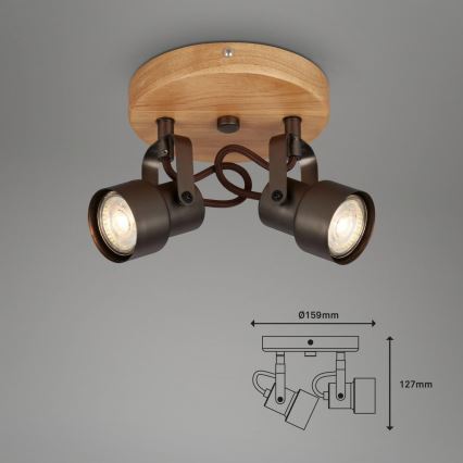 Briloner 2872-025R - LED Bodové svítidlo SPOTLIGHT 2xGU10/5W/230V hnědá